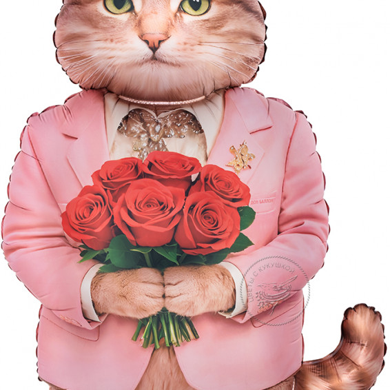 Шар (42''/107 см) Фигура, Кот Романтик